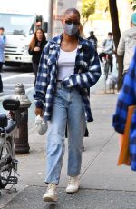 JUSTINE SKYE Out and About in New York 10/15/2021