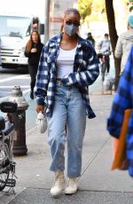 JUSTINE SKYE Out and About in New York 10/15/2021