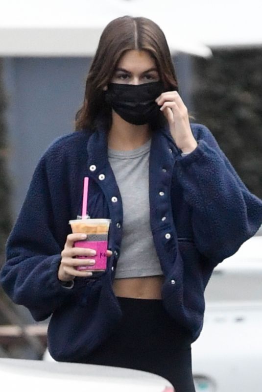 KAIA GERBER Out for Iced Coffee in Burbank 10/18/2021