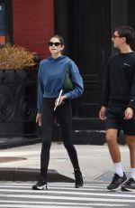 KAIA GERBER Out with a Friend in New York 09/30/2021