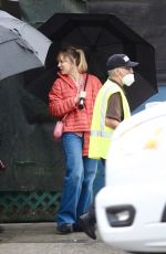 KALEY CUOCO on the Set of The Flight Attendant in Los Angeles 10/04/2021