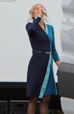 KALEY CUOCO on the Set of The Flight Attendant in Los Angeles 10/07/2021
