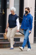KATIE HOLMES in Double Denim Out Shopping with Her Mom Kathleen in New York 10/09/2021