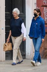 KATIE HOLMES in Double Denim Out Shopping with Her Mom Kathleen in New York 10/09/2021