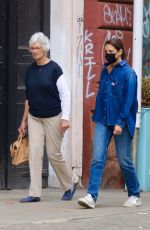 KATIE HOLMES in Double Denim Out Shopping with Her Mom Kathleen in New York 10/09/2021