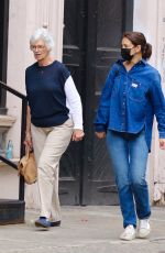 KATIE HOLMES in Double Denim Out Shopping with Her Mom Kathleen in New York 10/09/2021
