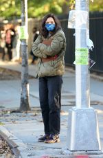 KATIE HOLMES on the Set of Her New Movie Rare Objects in Brooklyn 10/28/2021