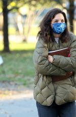 KATIE HOLMES on the Set of Her New Movie Rare Objects in Brooklyn 10/28/2021