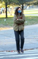 KATIE HOLMES on the Set of Her New Movie Rare Objects in Brooklyn 10/28/2021