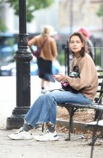 KATIE HOLMES Out and About in New York 10/17/2021