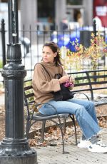 KATIE HOLMES Out and About in New York 10/17/2021