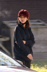 KATIE HOLMES Out Smoking in Brooklyn 10/19/2021