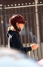 KATIE HOLMES Out Smoking in Brooklyn 10/19/2021