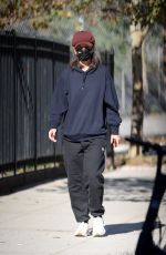 KATIE HOLMES Out Smoking in Brooklyn 10/19/2021
