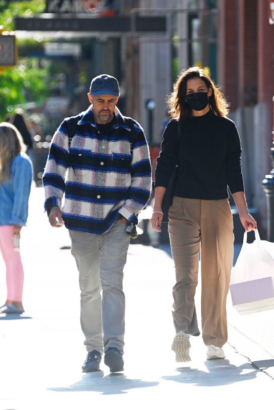 KATIE HOLMES Out with a Friend in New York 10/09/2021