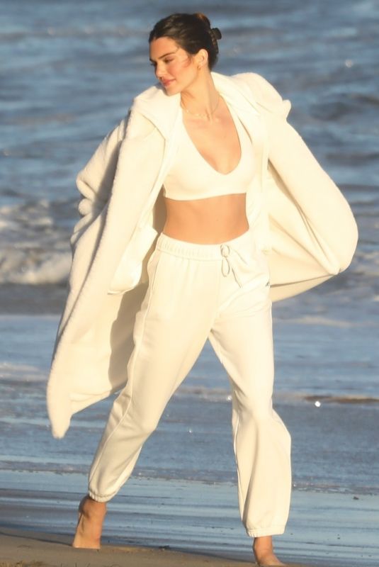 KENDALL JENNER on the Set of Alo Yoga Photoshoot in Malibu 10/13/2021