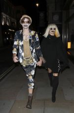 KIMERLY WYATT Arrives at Halloween Party at Park Row in London 10/29/2021