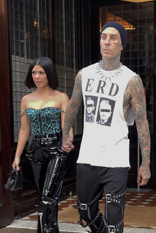 KOURTNEY KARDASHIAN and Travis Barker Heading to NBC Studios in New York 10/16/2021