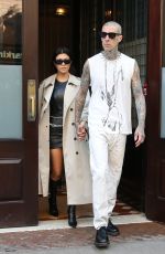 KOURTNEY KARDASHIAN and Travis Barker Leaves Greenwich Hotel in New York 10/15/2021