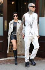 KOURTNEY KARDASHIAN and Travis Barker Leaves Greenwich Hotel in New York 10/15/2021