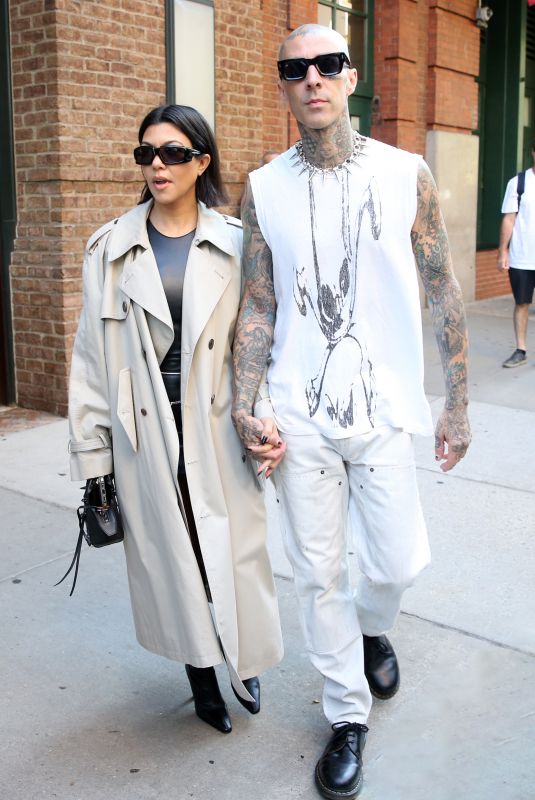 KOURTNEY KARDASHIAN and Travis Barker Leaves Greenwich Hotel in New York 10/15/2021