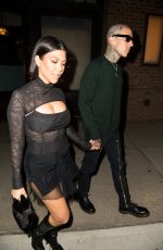 KOURTNEY KARDASHIAN and Travis Barker Out for Dinner in New York 10/14/2021
