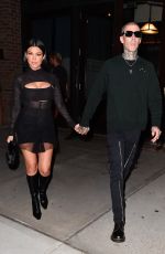 KOURTNEY KARDASHIAN and Travis Barker Out for Dinner in New York 10/14/2021