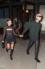 KOURTNEY KARDASHIAN and Travis Barker Out for Dinner in New York 10/14/2021
