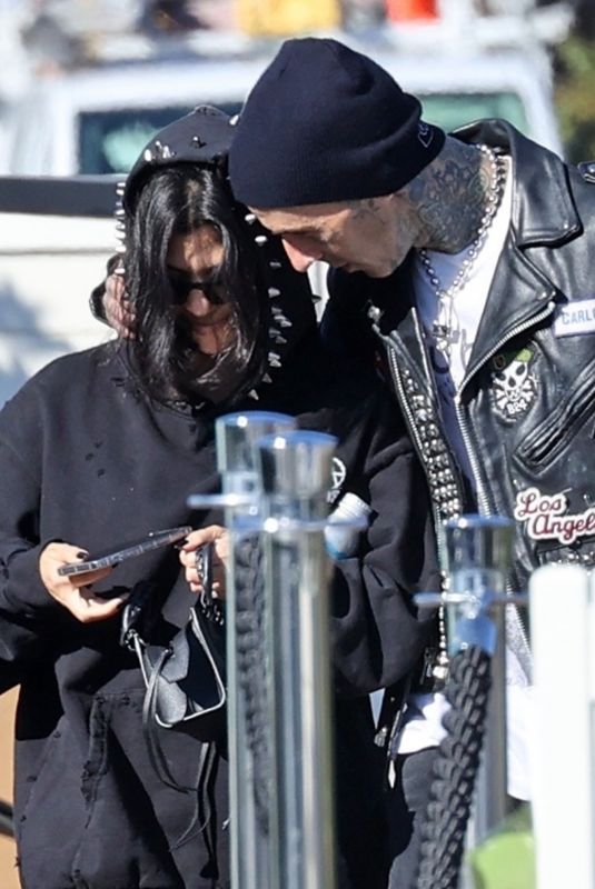 KOURTNEY KARDASHIAN and Travis Barker Out in Montecito 10/18/2021