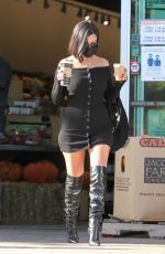 KOURTNEY KARDASHIAN in Tight Mini Dress Shopping at Erewhon Market in Calabasas 10/12/2021