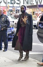 LASHANA LYNCH Arrives at ABC Studios to Promotes James Bond: No Time To Die in New York 10/06/2021