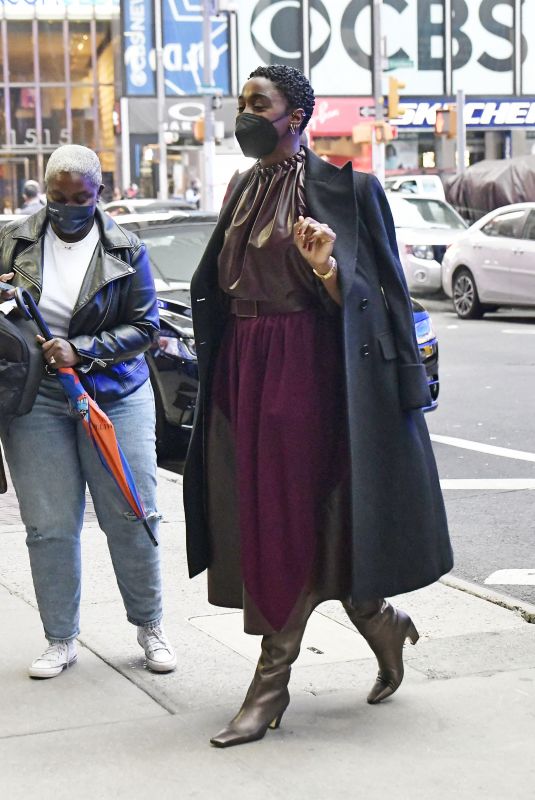 LASHANA LYNCH Arrives at ABC Studios to Promotes James Bond: No Time To Die in New York 10/06/2021