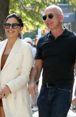LAUREN SANCHEZ and Jeff Bezos Leaves Cipriani Soho in New York 10/15/2021