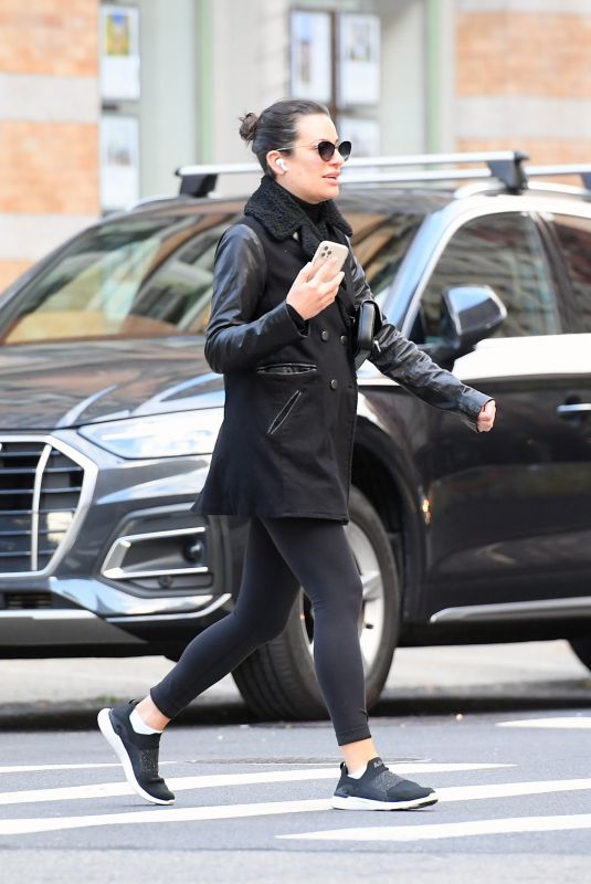 LEA MICHELE Out and About in New York 10/22/2021