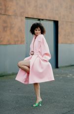 LENA MAHFOUF Arrives at Coperni Spring Summer 2022 Show in Paris 09/30/2021