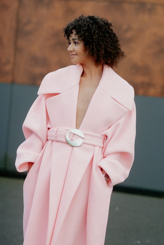 LENA MAHFOUF Arrives at Coperni Spring Summer 2022 Show in Paris 09/30/2021