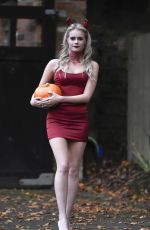 LILLY-SUE MCFADDEN Heading to a Halloween Party in Alderley Edge 10/28/2021