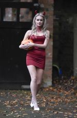 LILLY-SUE MCFADDEN Heading to a Halloween Party in Alderley Edge 10/28/2021
