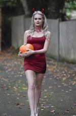 LILLY-SUE MCFADDEN Heading to a Halloween Party in Alderley Edge 10/28/2021