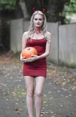 LILLY-SUE MCFADDEN Heading to a Halloween Party in Alderley Edge 10/28/2021
