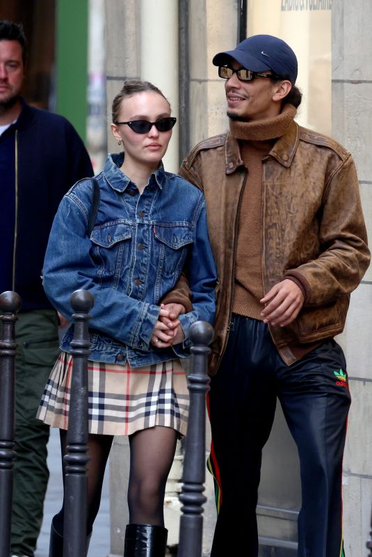 LILY-ROSE DEPP and Yassine Stein Out in Paris 10/11/2021