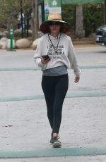 LISA RINNA in a Black Yoga Pants and Grey Hoodie Out Hikinig in Los Angeles 10/24/2021