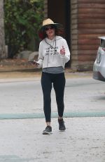 LISA RINNA in a Black Yoga Pants and Grey Hoodie Out Hikinig in Los Angeles 10/24/2021