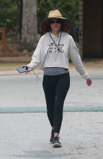 LISA RINNA in a Black Yoga Pants and Grey Hoodie Out Hikinig in Los Angeles 10/24/2021