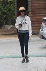 LISA RINNA in a Black Yoga Pants and Grey Hoodie Out Hikinig in Los Angeles 10/24/2021