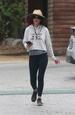 LISA RINNA in a Black Yoga Pants and Grey Hoodie Out Hikinig in Los Angeles 10/24/2021