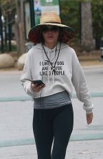LISA RINNA in a Black Yoga Pants and Grey Hoodie Out Hikinig in Los Angeles 10/24/2021