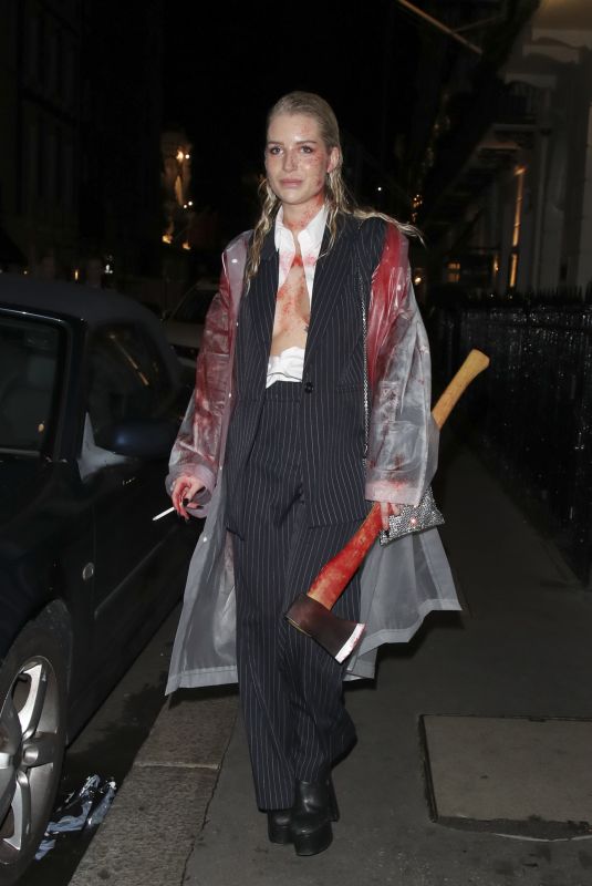 LOTTIE MOSS Arrives at Halloween Party at Isabel in London 10/29/2021