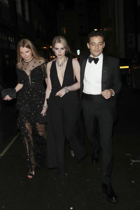 LUCY BOYNTON and Rami Malek Leaves No Time to Die Premiere Afterparty in London 09/28/2021
