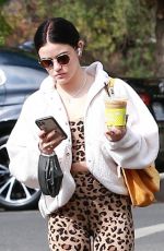 LUCY HALE Out for Coffee in Studio City 10/24/2021